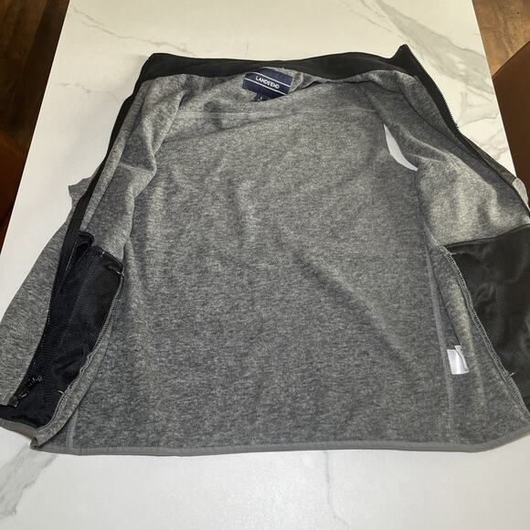 Lands End Mens Lot of 2 Fleece Vests Full Zip With 3 Zip Pockets Gray Green Sz L - Picture 8 of 16